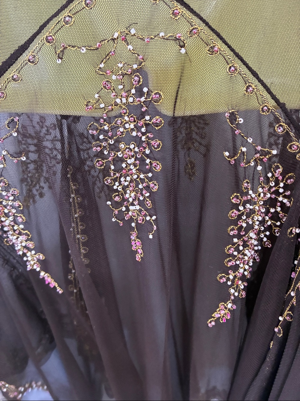 Bcbg Dress Sheer Beaded Asymmetrical Y2K Excellent 6 - Picture 7 of 8